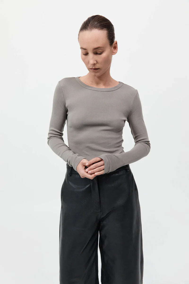 Organic Cotton Long Sleeve Top - Slate