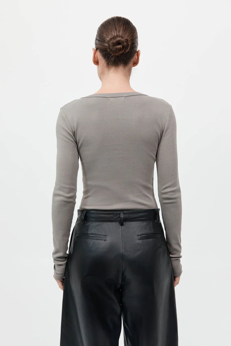 Organic Cotton Long Sleeve Top - Slate