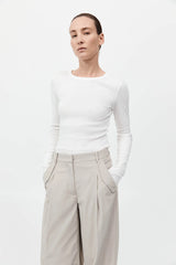 Organic Cotton Long Sleeve Top - White