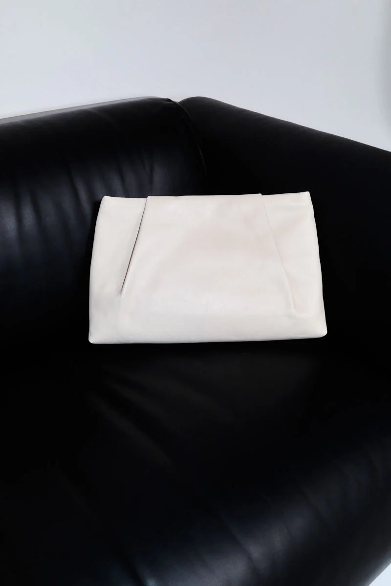 Soft Tuck Clutch - Cream