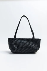 Petite Woven Trapeze Bag - Black