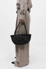 Petite Woven Trapeze Bag - Black