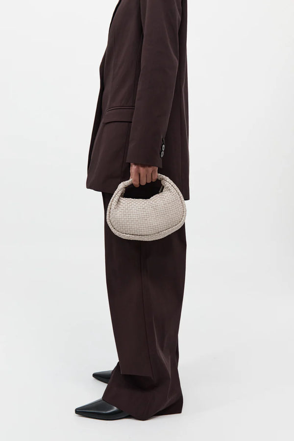 Lattice Weave Mini Bon Bon Bag - Cream