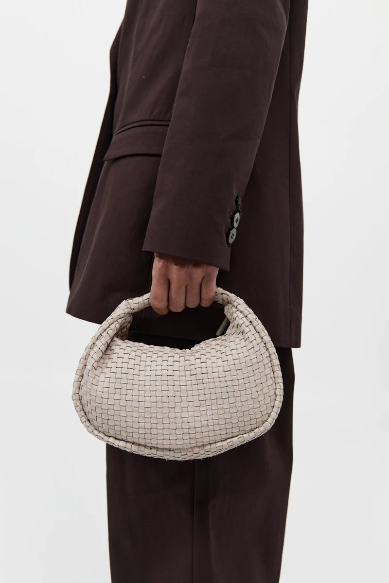 Lattice Weave Mini Bon Bon Bag - Cream