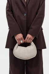 Lattice Weave Mini Bon Bon Bag - Cream