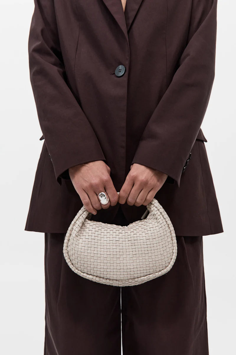 Lattice Weave Mini Bon Bon Bag - Cream