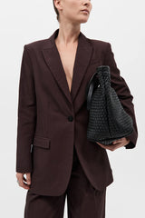Large Woven Trapeze Bag - Black