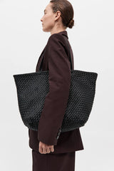 Large Woven Trapeze Bag - Black