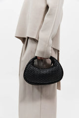 Lattice Weave Mini Bon Bon Bag - Black