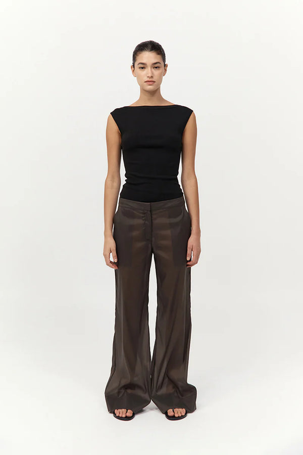 Tailored Transparent Pants - Black Olive