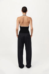 Fine Line Halter Top - Black