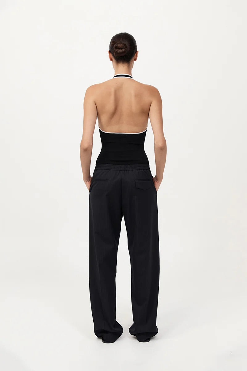Fine Line Halter Top - Black