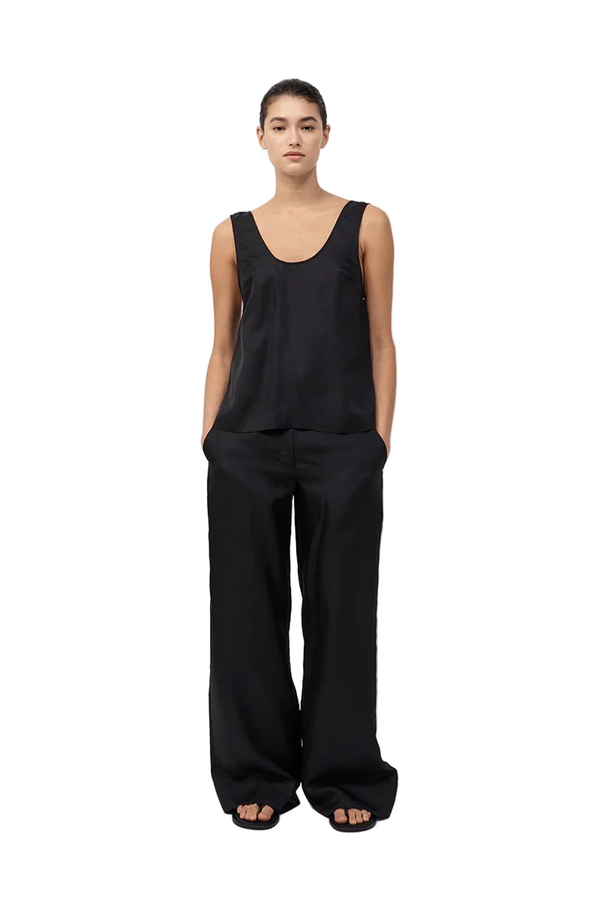 Silk Twill Pants - Black