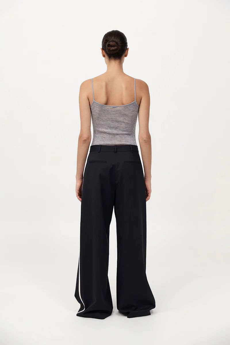 Side Stripe Homme Pant - Black Pinstripe