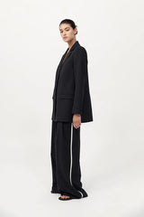 Side Stripe Homme Pant - Black Pinstripe