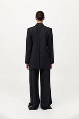 Side Stripe Homme Pant - Black Pinstripe