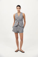 Tailored Boxer Shorts - Grey Pinstripe