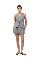 Tailored Boxer Shorts - Grey Pinstripe