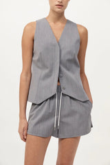 Tailored Boxer Shorts - Grey Pinstripe