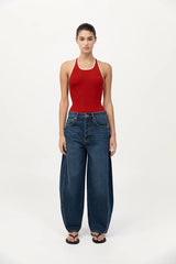 Fine Line Halter Top - Red