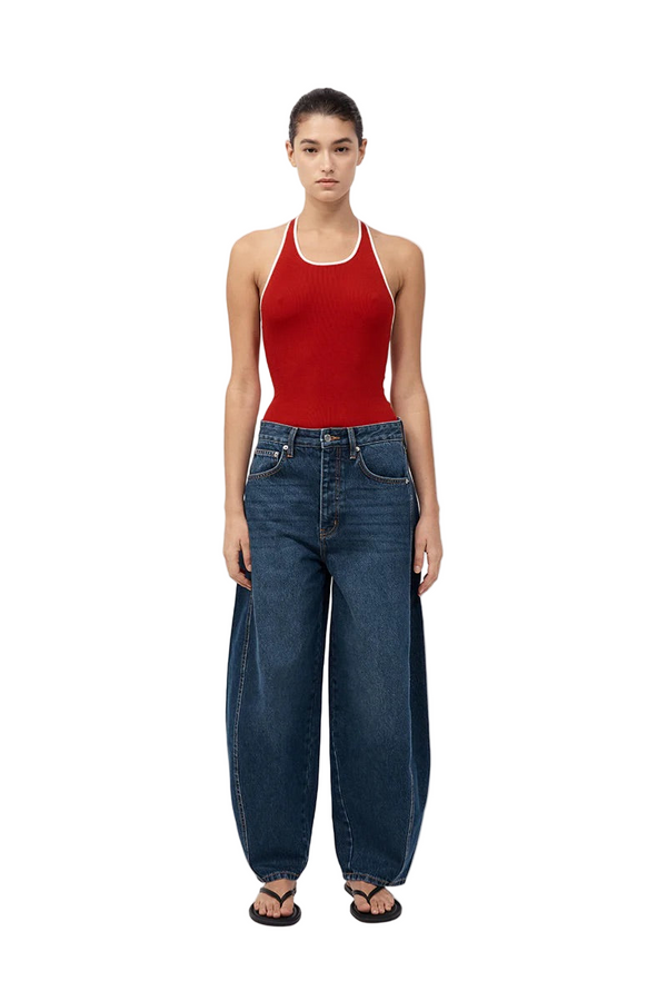 Fine Line Halter Top - Red