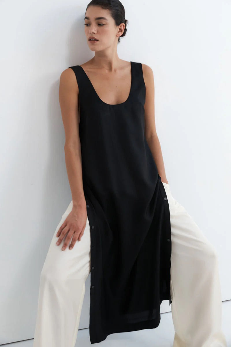 Jordan Button Up Dress - Black