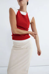 Fine Line Halter Top - Red