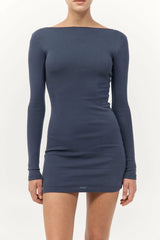 Organic Cotton Bateau Dress - Storm