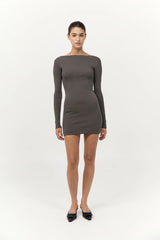 Organic Cotton Bateau Dress - Khaki