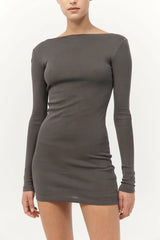 Organic Cotton Bateau Dress - Khaki