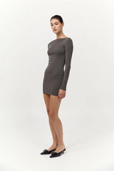 Organic Cotton Bateau Dress - Khaki