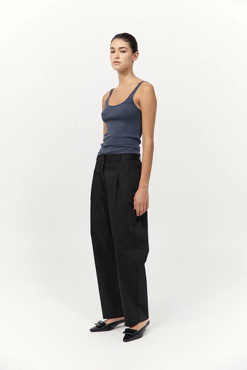 Organic Cotton Slim Scoop Tank - Storm