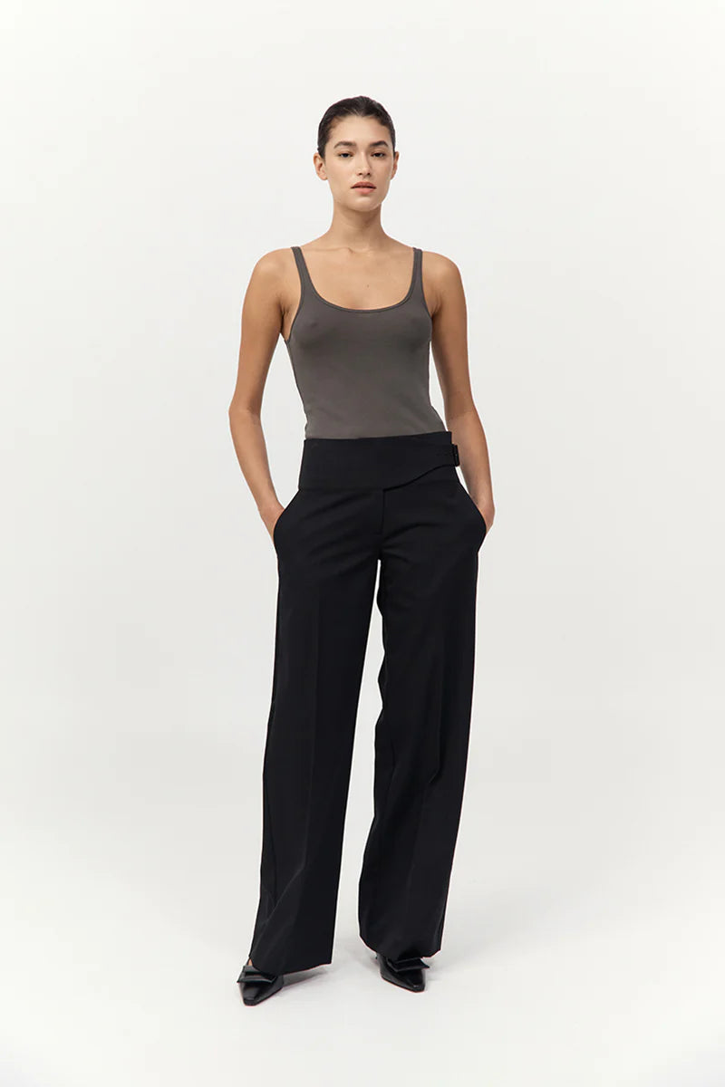 Organic Cotton Slim Scoop Tank - Khaki