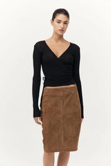 Baby Wrap Top - Black