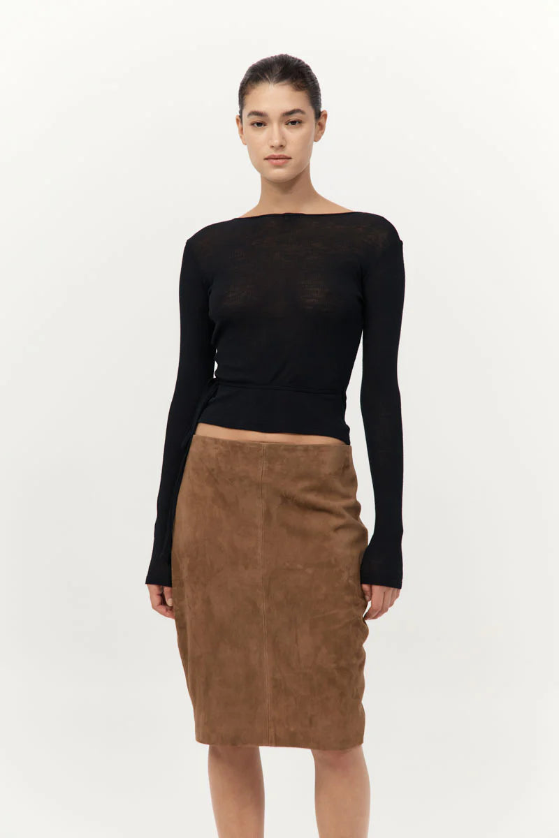 Baby Wrap Top - Black