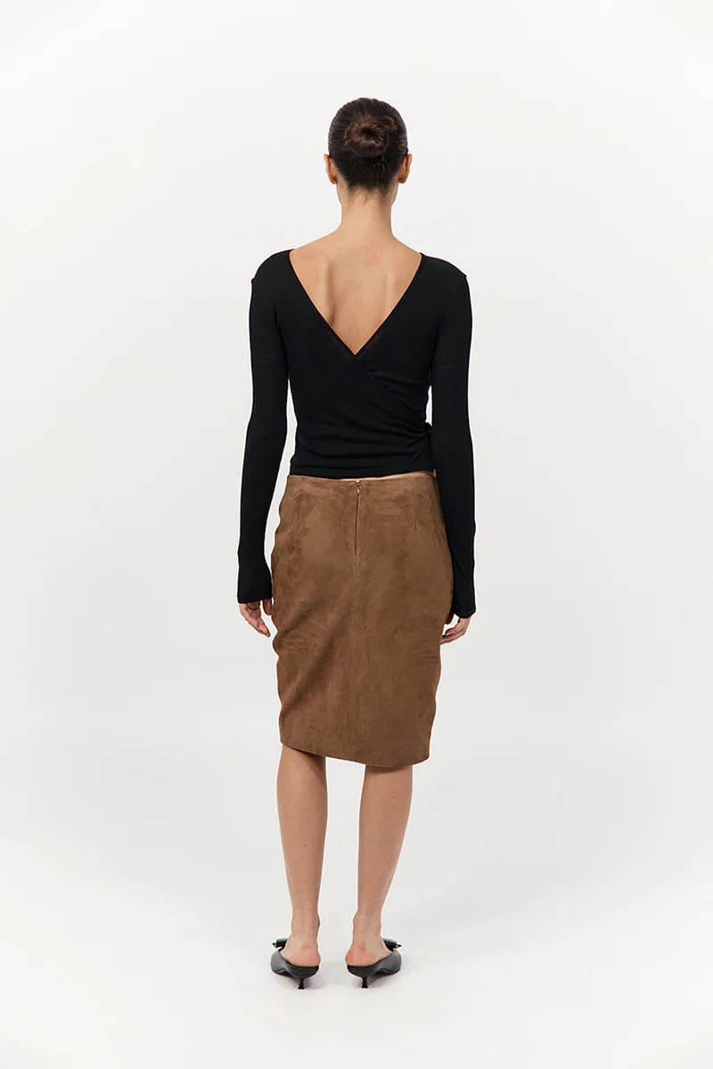 Baby Wrap Top - Black