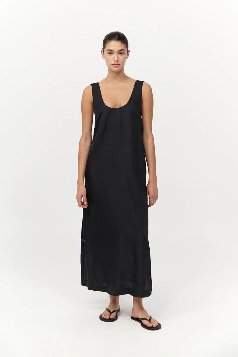 Jordan Button Up Dress - Black