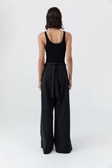 Adjustable Palazzo Pants - Black
