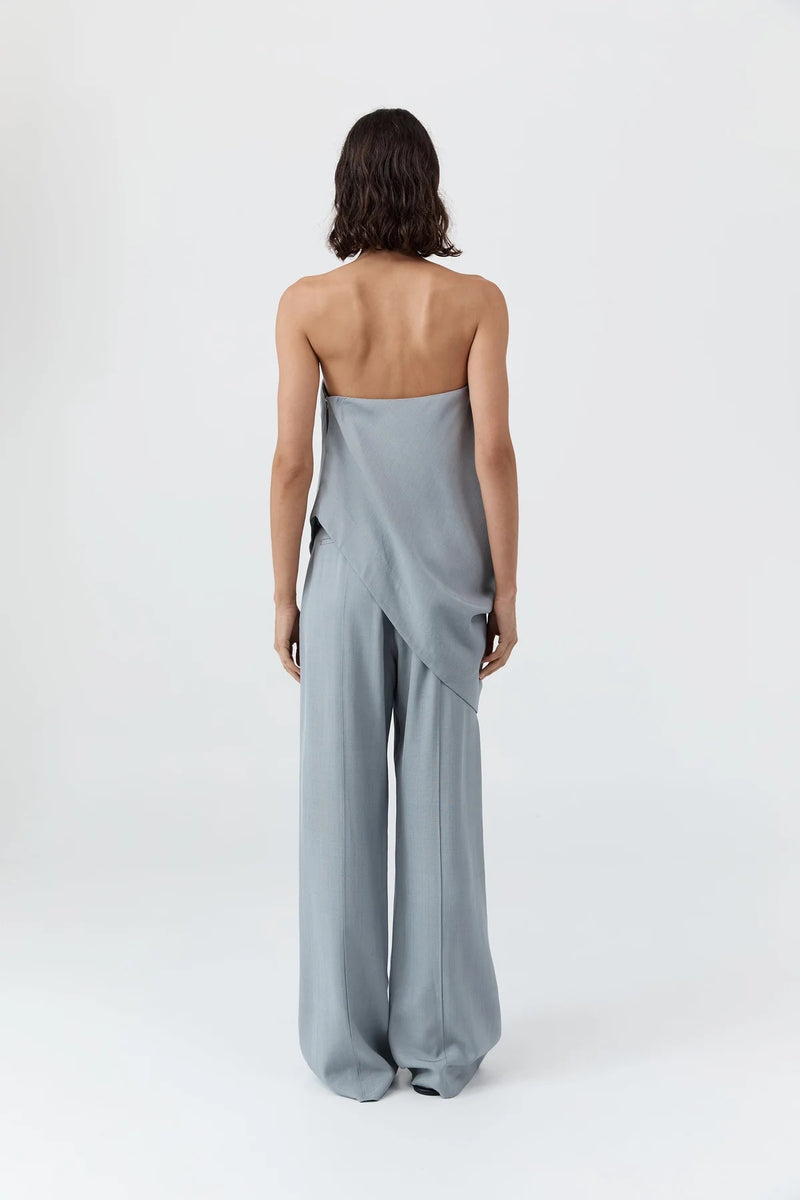 Strapless Asymm Drape Top - Mist