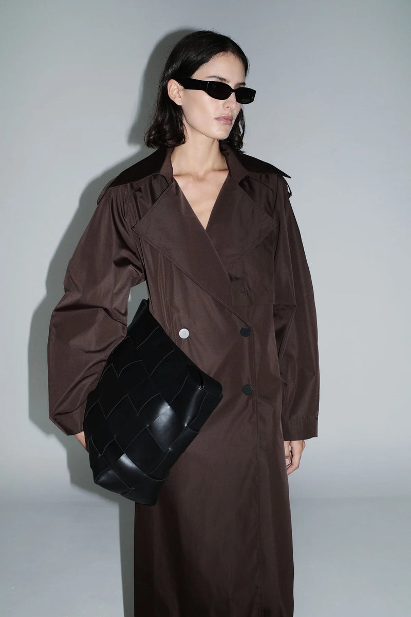 Paper Taffeta Relaxed Trench - Mocha