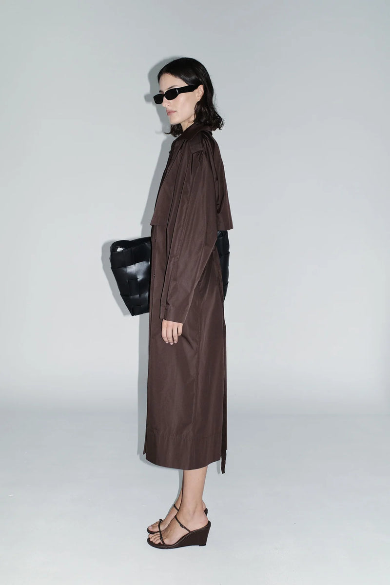 Paper Taffeta Relaxed Trench - Mocha