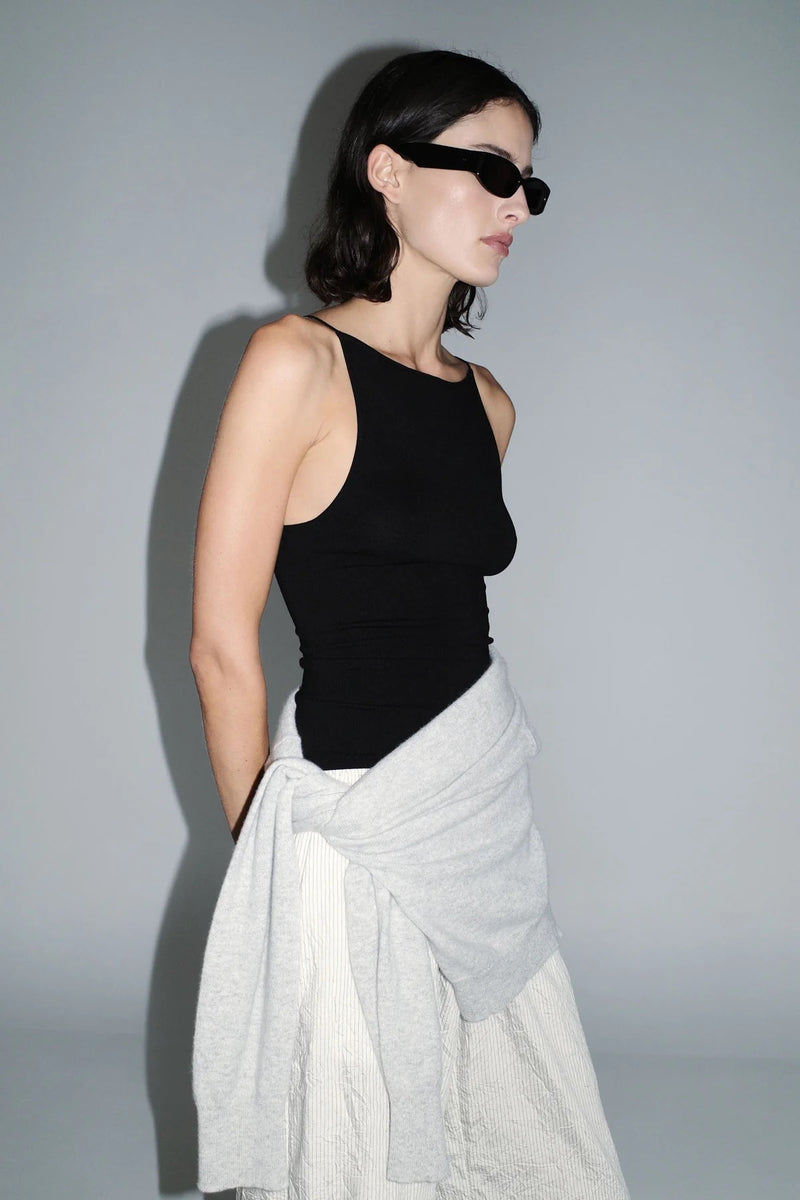 Square Neck Top - Black