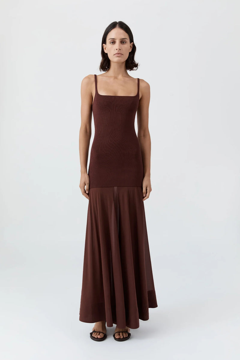 Sheer Silk Circle Hem Dress - Liqueur