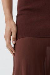 Sheer Silk Circle Hem Dress - Liqueur