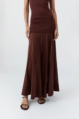 Sheer Silk Circle Hem Dress - Liqueur