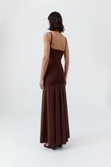 Sheer Silk Circle Hem Dress - Liqueur