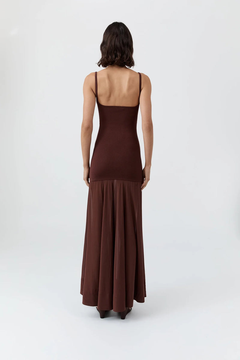 Sheer Silk Circle Hem Dress - Liqueur