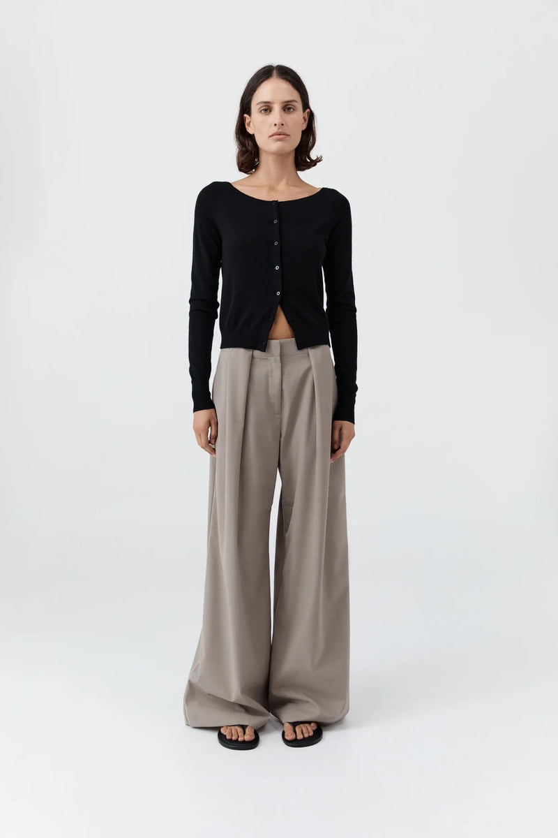 Merino Wool Ballet Cardigan - Black