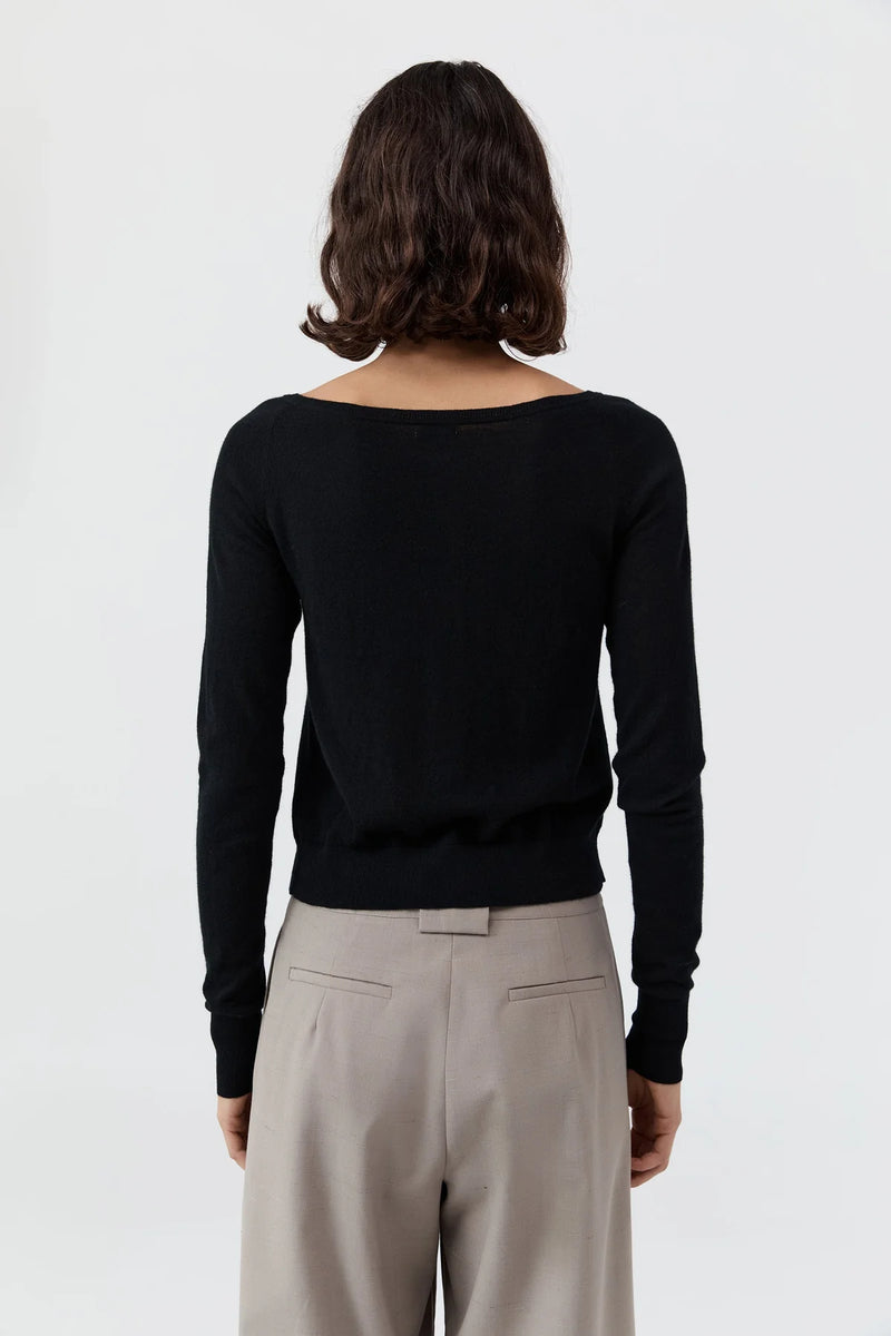 Merino Wool Ballet Cardigan - Black