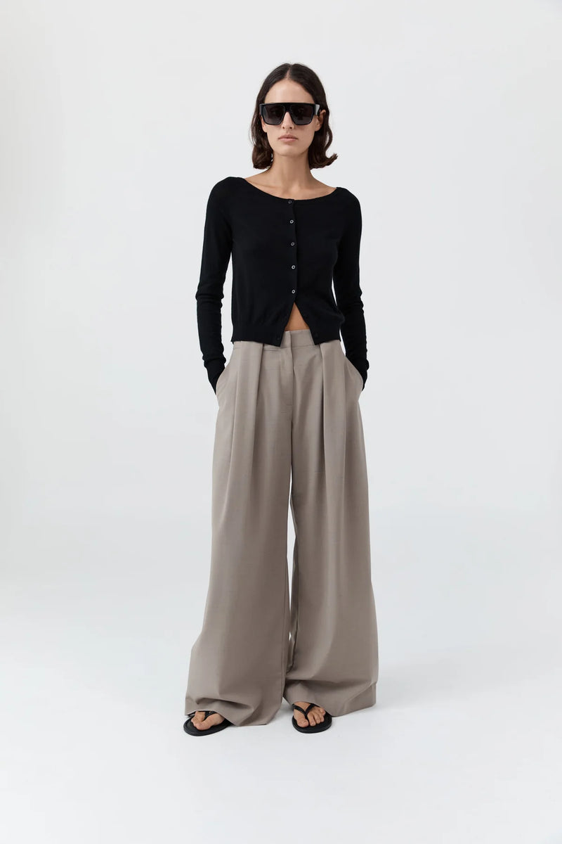 Merino Wool Ballet Cardigan - Black